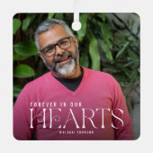 Elegant voor altijd in onze harten Foto Keepsake Metalen Ornament (Voorkant)