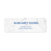 Elegant voor een Timeless Kijk witte Marmer Adres Etiket (Voorkant)