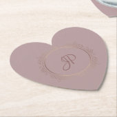 Elegant voor Elegant Roos Gold Monogram Sjabloon Kartonnen Onderzetters (Gekanteld)