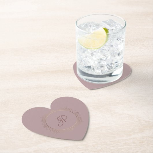 Elegant voor Elegant Roos Gold Monogram Sjabloon Kartonnen Onderzetters (Insitu)