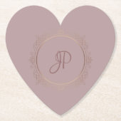 Elegant voor Elegant Roos Gold Monogram Sjabloon Kartonnen Onderzetters (Voorkant)