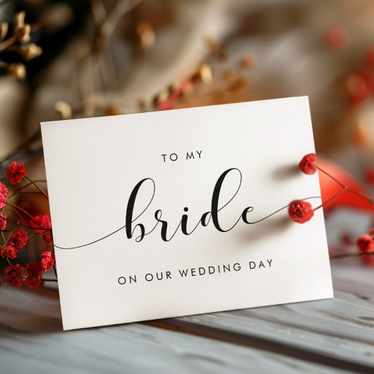 Elegant voor mijn bruid op onze trouwdag kaart
