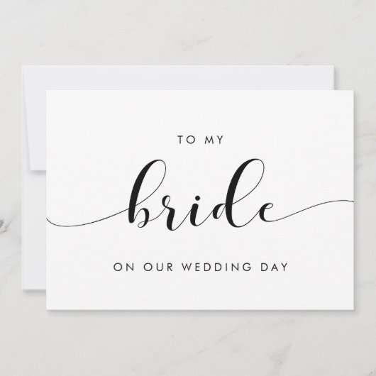 Elegant voor mijn bruid op onze trouwdag kaart (Voorkant)