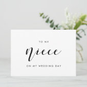 Elegant voor mijn nichtje op mijn trouwdag kaart (Staand voorkant)