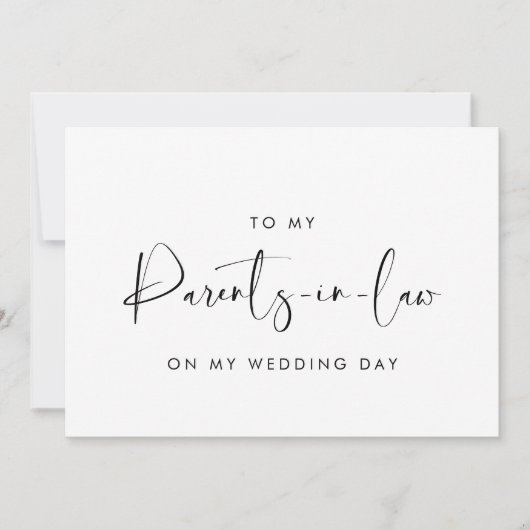 Elegant voor mijn ouders in de wet trouwdag kaart (Voorkant)
