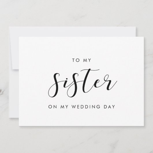 Elegant voor mijn zus op mijn trouwdag kaart (Voorkant)