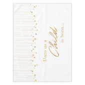 Elegant voor ons kind wordt geboren met gouden wit tafelkleed (Voorkant)