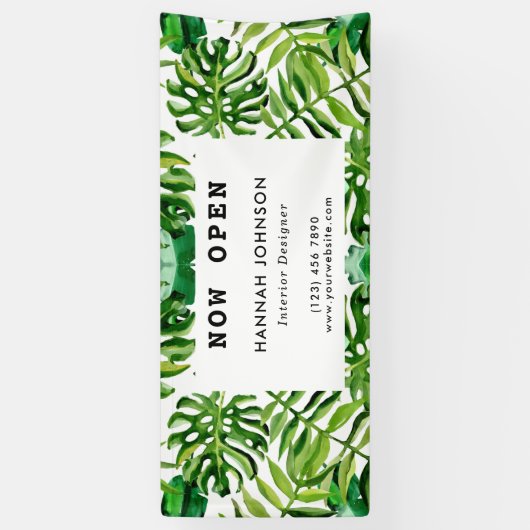 Elegant voor zaken met Tropical Interior Designer Spandoek (Verticaal)