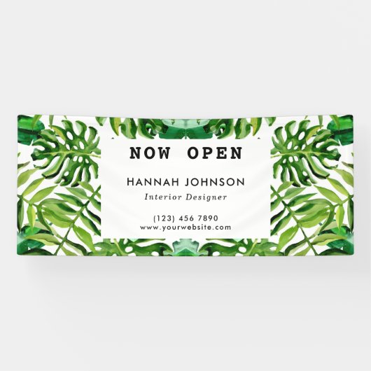 Elegant voor zaken met Tropical Interior Designer Spandoek (Horizontaal)