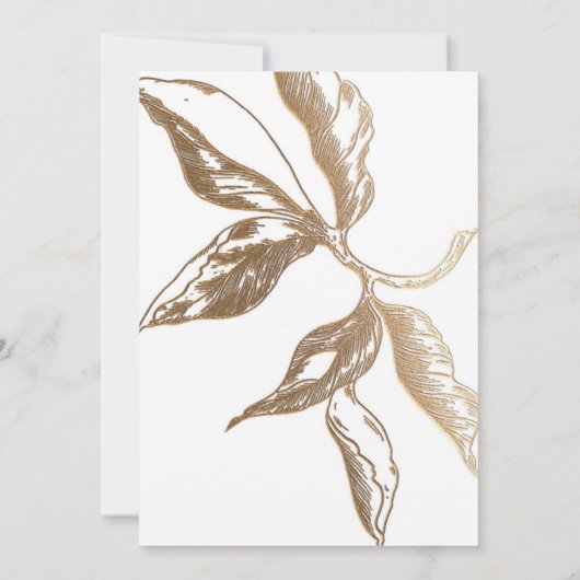 Elegant vormelijk goud voor metalen huwelijk kaart (Achterkant)