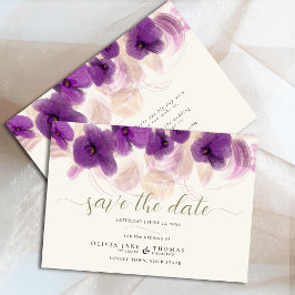 Elegant vormelijk modern Klassiek Gold Orchid Wedd Save The Date
