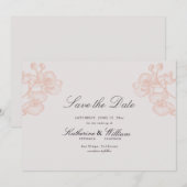 Elegant vormelijk modern Klassiek Gold Orchid Wedd Save The Date (Voorkant / Achterkant)