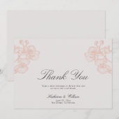 Elegant vormelijk modern klassieke orchidee-inktwe bedankkaart (Voorkant / Achterkant)