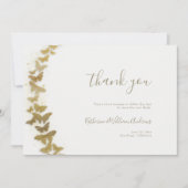 Elegant vormelijk moderne goudvlinders die binden bedankkaart (Voorkant)