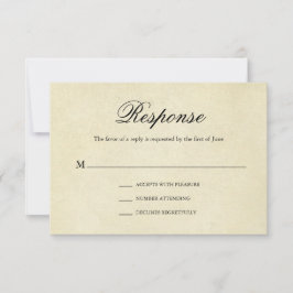 Elegant vormelijk traditioneel huwelijk RSVP kaartje
