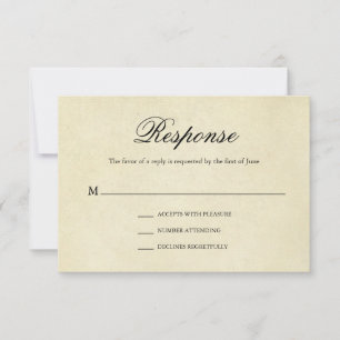 Elegant vormelijk traditioneel huwelijk RSVP kaartje