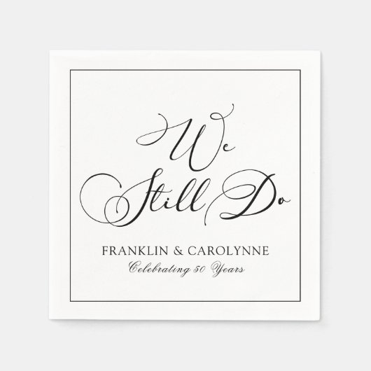 Elegant Vow Renewal Jubileum Servet (Voorkant)