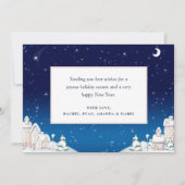 Elegant Vreedzaam Besneeuwd Dorp  Feestdagenkaart (Achterkant)