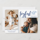 Elegant vreugdevolle Chanoeka 2 foto Feestdagenkaart (Voorkant)