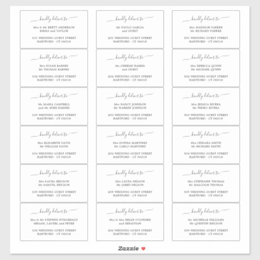 Elegant vriendelijk leveren aan gast adres label (Vel)