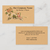 Elegant, vrienden - Floral en vogels Visitekaartje (Voorkant / Achterkant)
