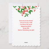 Elegant Vriendin Merry Kerstroodroze Floral Feestdagenkaart (Achterkant)