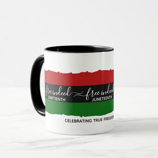 Elegant VRIJ INDERDAAD Christelijk Juneteenth Mok (Voorkant links)