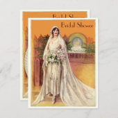 Elegant  Vrijgezellenfeest 1930s Bride Kaart (Voorkant / Achterkant)