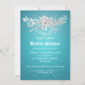 Elegant Vrijgezellenfeest Baroque Flourish Blue Kaart (Achterkant)