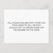 Elegant Vrijgezellenfeest Bingo Kaart Game Briefka (Achterkant)