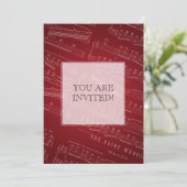 Elegant Vrijgezellenfeest blad Music Red Kaart (Staand voorkant)