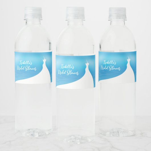 Elegant Vrijgezellenfeest blauwe waterverf Waterfles Etiket (Flessen)