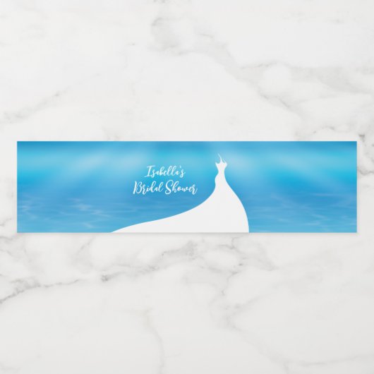 Elegant Vrijgezellenfeest blauwe waterverf Waterfles Etiket (Enkel label)