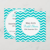 Elegant Vrijgezellenfeest Blue Chevron Pattern Kaart (Voorkant / Achterkant)