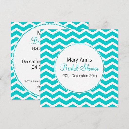 Elegant Vrijgezellenfeest Blue Chevron Pattern Kaart (Voorkant / Achterkant)