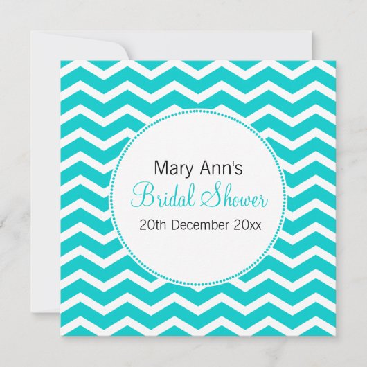 Elegant Vrijgezellenfeest Blue Chevron Pattern Kaart (Voorkant)