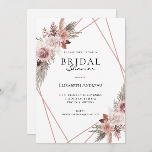 Elegant Vrijgezellenfeest Boho Kaart (Voorkant / Achterkant)