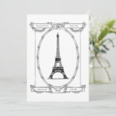 Elegant Vrijgezellenfeest  Briefkaart Parijs (Staand voorkant)