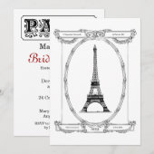 Elegant Vrijgezellenfeest  Briefkaart Parijs (Voorkant / Achterkant)