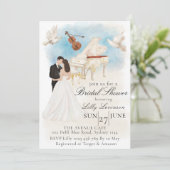 Elegant Vrijgezellenfeest | Bruid & bruidegom pian Kaart (Staand voorkant)