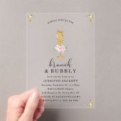 Elegant Vrijgezellenfeest Brunch & Bubble Acryl Uitnodigingen (Insitu (Draagbaar))