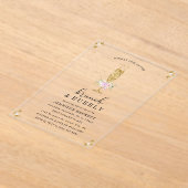 Elegant Vrijgezellenfeest Brunch & Bubble Acryl Uitnodigingen (Laagn)