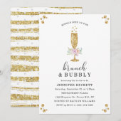 Elegant Vrijgezellenfeest Brunch & Bubble Kaart (Voorkant / Achterkant)