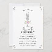 Elegant Vrijgezellenfeest Brunch & Bubble Kaart (Voorkant)