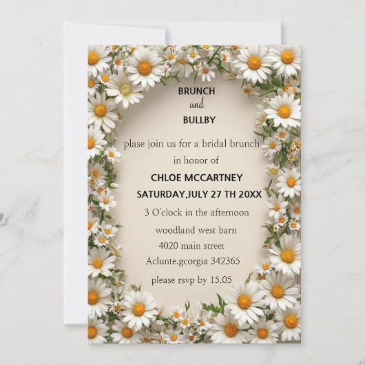 Elegant vrijgezellenfeest brunch uitnodigen bedankkaart (Voorkant)