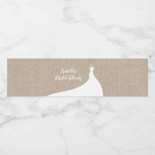 Elegant Vrijgezellenfeest burlap Waterfles Etiket (Enkel label)