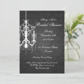 Elegant Vrijgezellenfeest Chandelier Black Kaart (Staand voorkant)