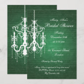 Elegant Vrijgezellenfeest Chandelier Emerald Green Kaart (Voorkant / Achterkant)