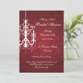 Elegant Vrijgezellenfeest Chandelier Red Kaart (Staand voorkant)