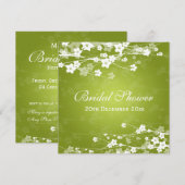 Elegant Vrijgezellenfeest Cherry Blossom Lime Gree Kaart (Voorkant / Achterkant)